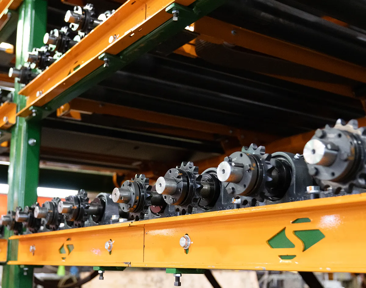 close up machinery with gears