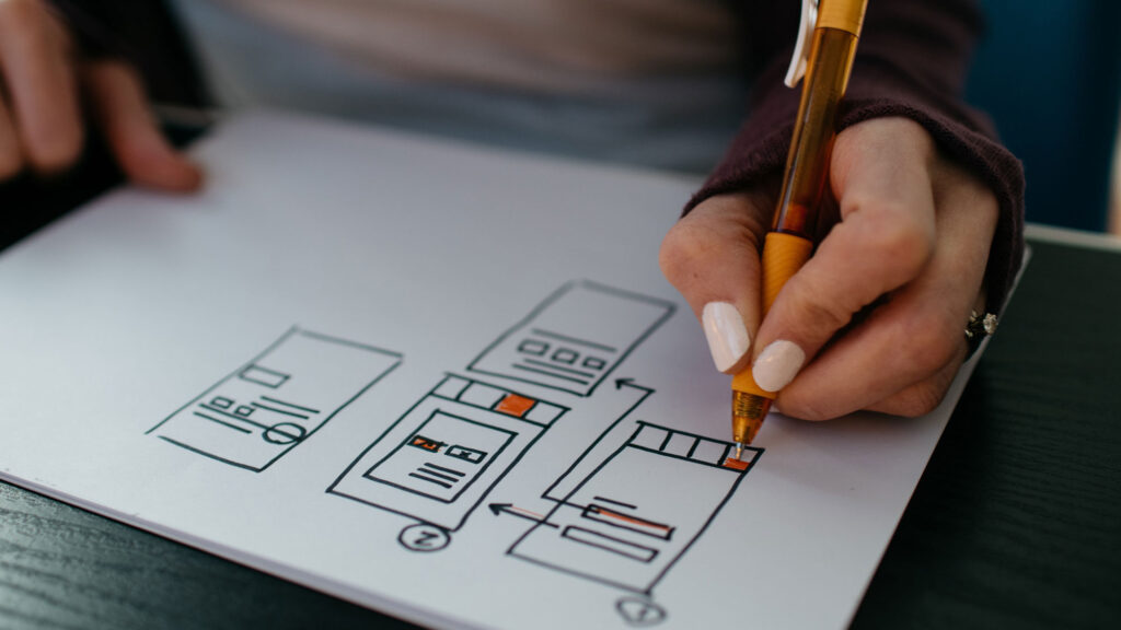 up close image of website flowchart